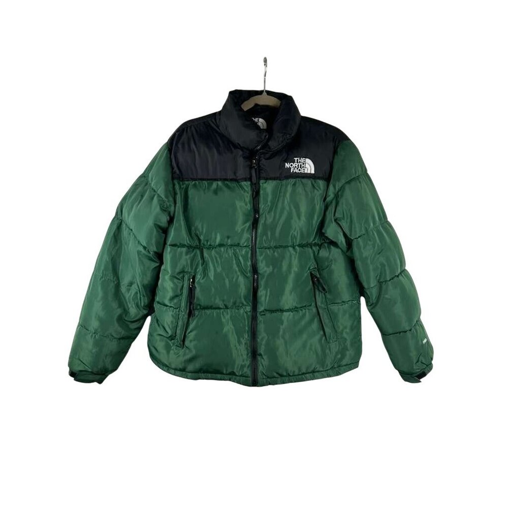 The North Face Nuptse Women's Medium 700 Puffer Jacket Green Full Zip